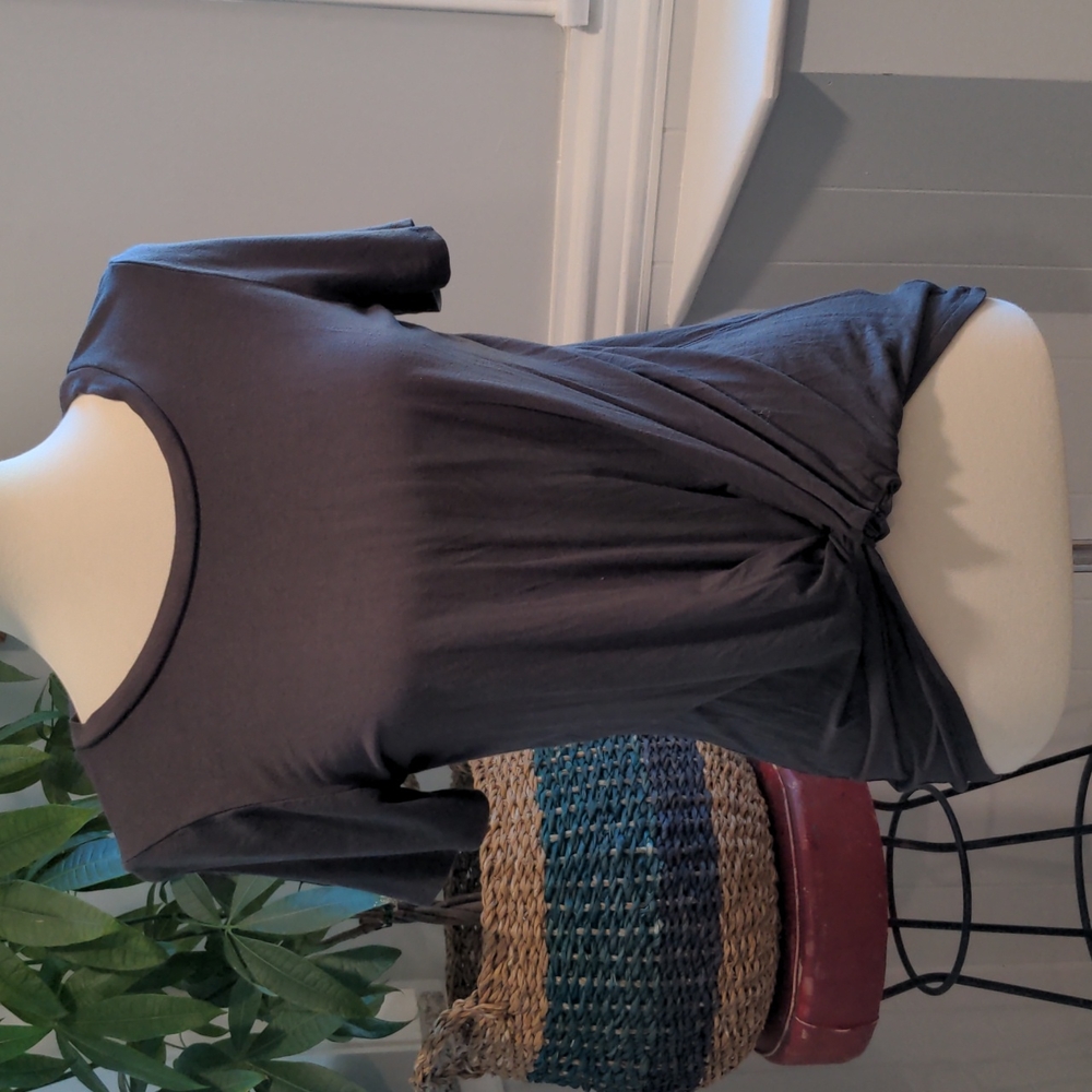 Charcoal twist front t-shirt